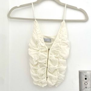 Urban Outfitters White Ruffle Top